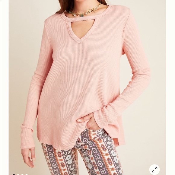 Anthropologie Tops - Anthro T.La Nadia Cut-out waffle tunic size M